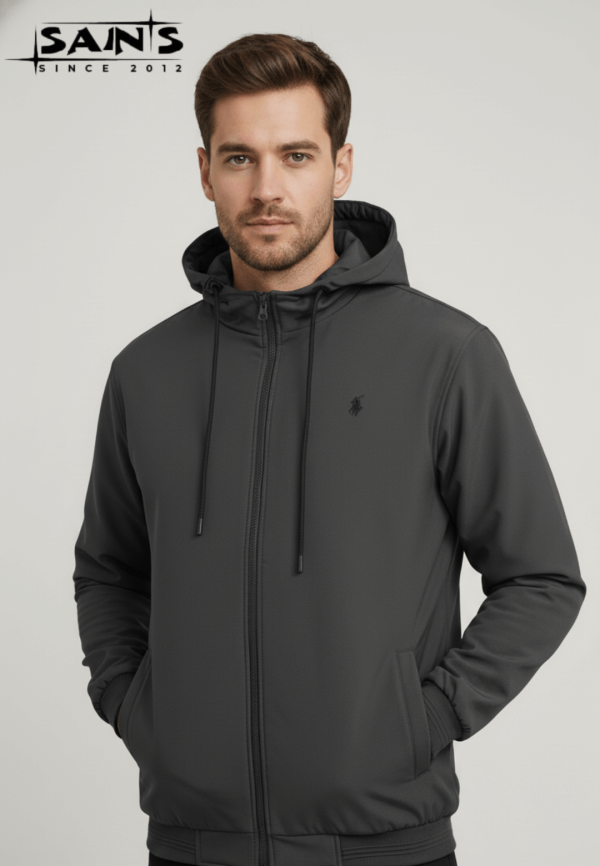 Charcoal Hoodie Jacket for Men