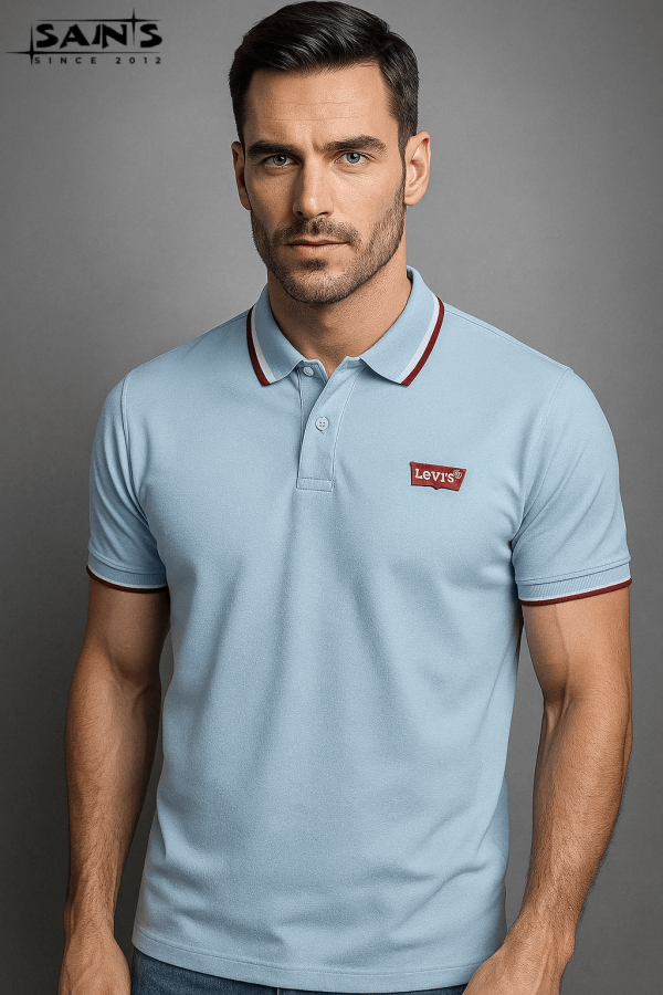 Double PK Polo T-Shirt – Sky Blue