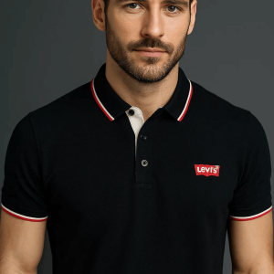 Black & Red Stripped Men's Polo Shirt