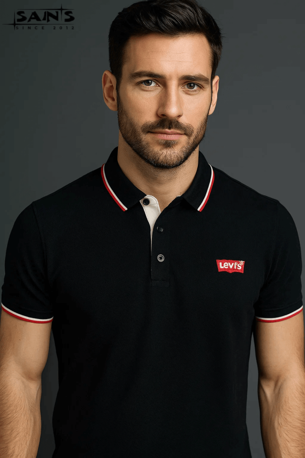 Black & Red Stripped Men's Polo Shirt