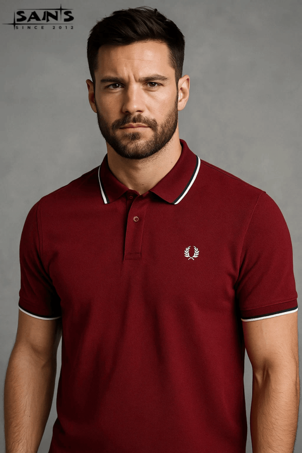 Double PK Polo T-Shirt – Maroon