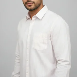 Premium Export-Quality Men’s Shirt – Baby Pink Stripe