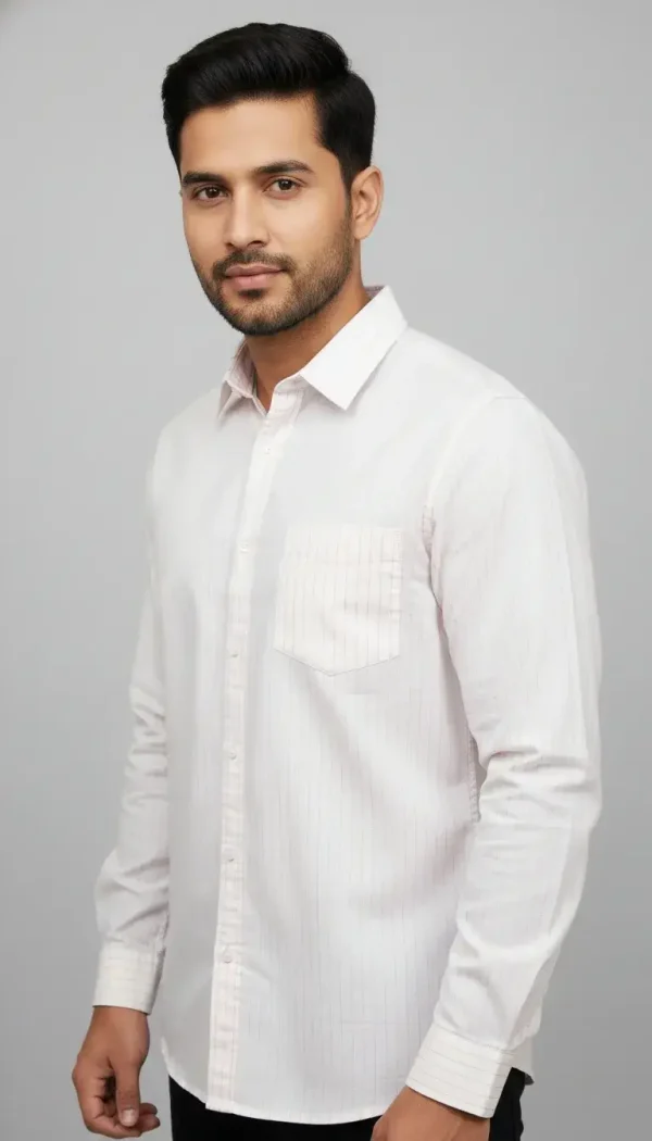 Premium Export-Quality Men’s Shirt – Baby Pink Stripe
