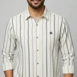 Premium Export-Quality Men’s Shirt – Cream Stripe