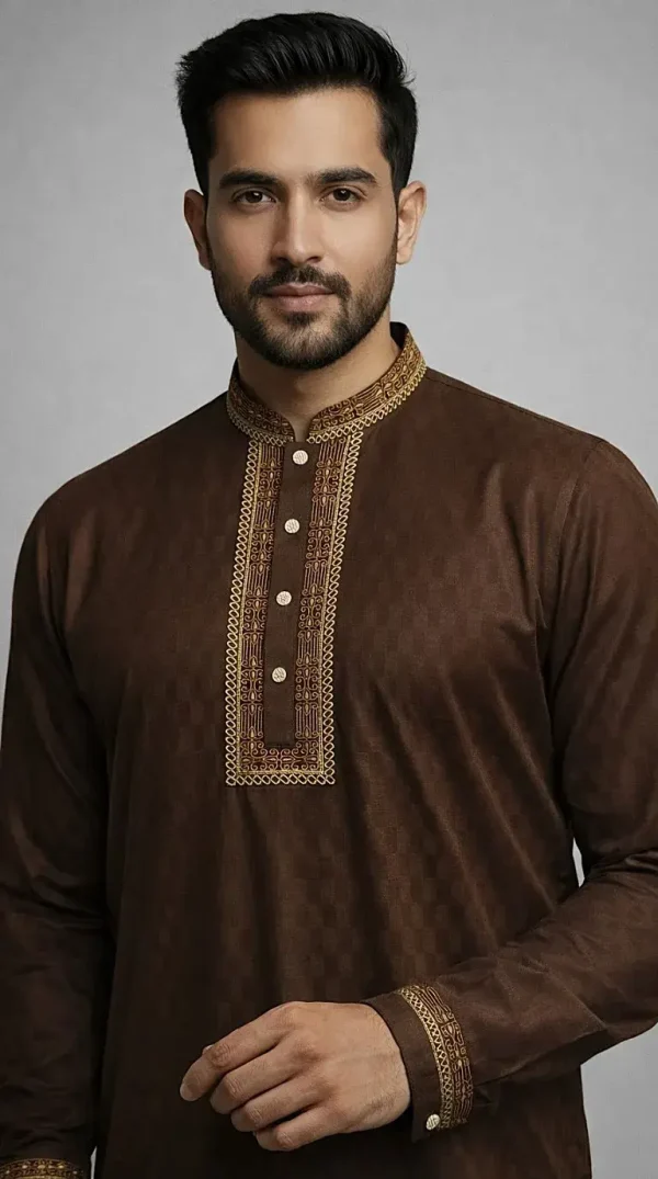 Eid Special Panjabi – Premium Collection - Brown Bark