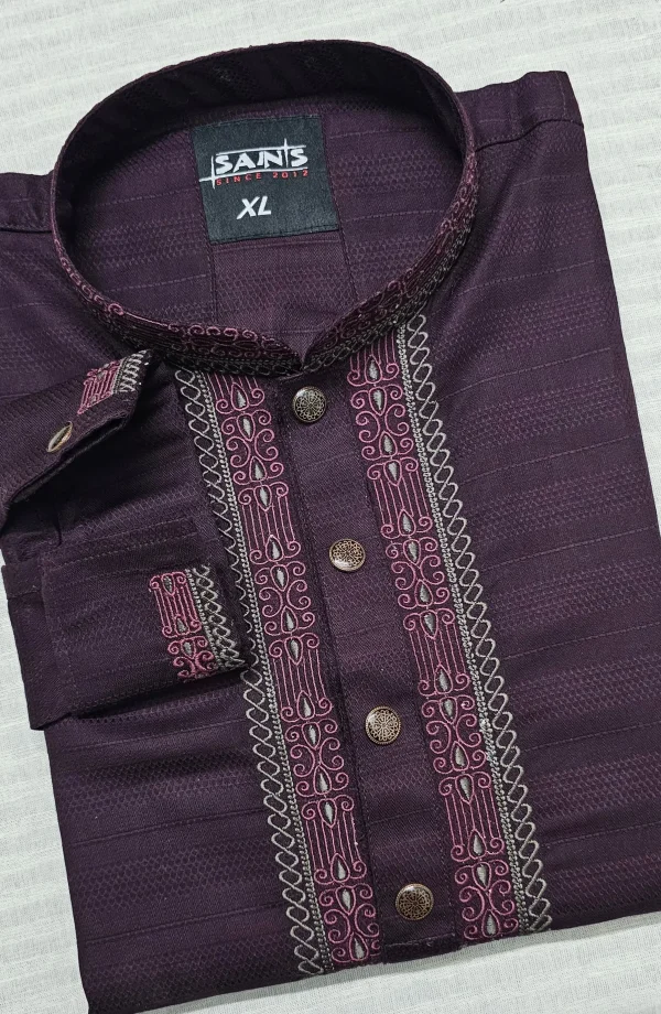 Eid Special – Premium Panjabi - Burgundy 2