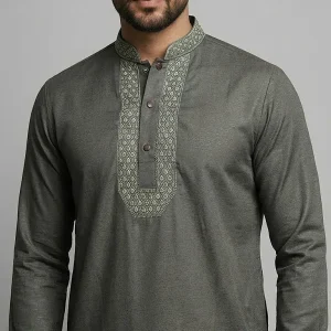 Eid Special Panjabi – Premium Collection - Dusty Olive