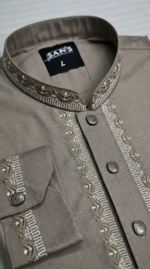 Eid Special Panjabi – Premium Collection - Khaki Beige 2