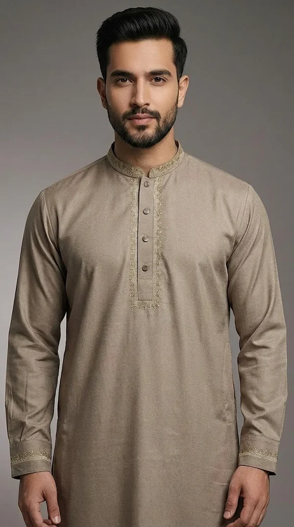 Eid Special Panjabi – Premium Collection - Khaki Beige